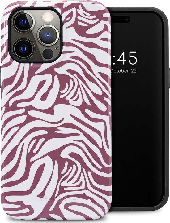 Selencia Vivid Backcover - Trippy Swirl Dark Rose - iPhone 14 Pro Max
