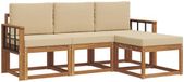 vidaXL - Salon de jardin en acacia - 4 pièces - Naturel et Beige