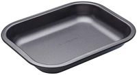 MasterClass Kleine braadpan met PTFE, PFOA en BPA antiaanbaklaag, robuust koolstofstaal 1 mm dik, 27 x 21 cm, open en schuine braadslede