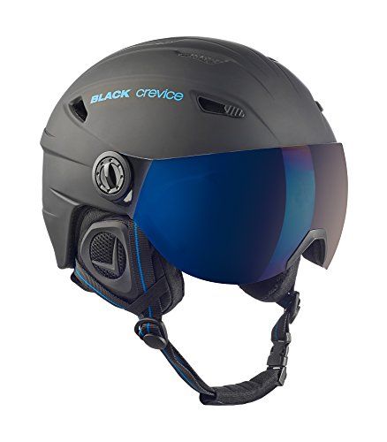 Black Crevice Silvretta Skihelm - Mat Zwart/Blauw - XS (53/54 cm)