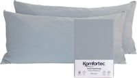 Komfortec Set van 2 Premium Jersey Kussenslopen 40x80 cm - Superzachte Kussenhoes – 100% Katoen – 150 g/m² - Grijs