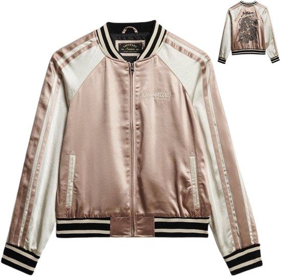 Superdry Suikajan Embroidered Bomber Jas Dames Light Taupe 40