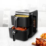 KitchenCook AIRFLOW12 LED Friteuse sans huile verticale à double colonne avec 10 programmes préréglés - 12 L