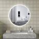 Erfu Miroir de salle de bain rond LED Miroir φ120 cm – Dimmable, Anti-buée et avec rétroéclairage d'ambiance