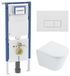 Geberit QeramiQ Dely Toiletset - 36.3x51.7cm - Diepspoel - Rimless - Inbouwreservoir - Softclose Zitting - Mat Wit Bedieningsplaat