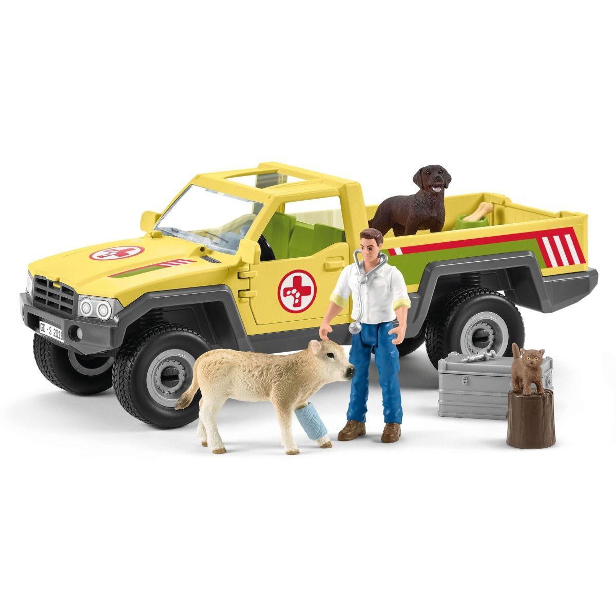 Schleich FARM WORLD Dierenartsbezoek op de boerderij 42503 - Kinderspeelgoed voor Jongens en Meisjes - 3 tot 8 jaar - 12 Onderdelen