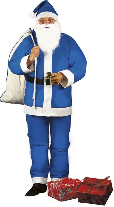 Generik Verkleedpak Kerstman blauw voor heren - Verkleedkleding - One size