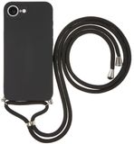 Merkloos / Sans marque Apple iPhone 17e / 16e Hoesje met Koord en Camera Bescherming Back Cover Zwart