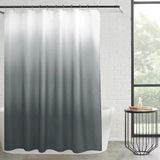 Creative Home Ideas Donkergrijs wit ombre 14-delig douchegordijn, haken en voering badkamerset