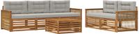 vidaXL - Buiten - bank - set - 6 - st - Naturel - en - lichtgrijs
