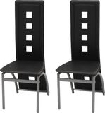 vidaXL Eetkamerstoelen Kunstleer Zwart 2 stuks