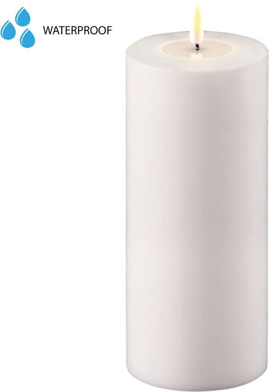 Deluxe Homeart LED Kaars Outdoor - Wit - 10 x 20 cm - Batterij - Warm Wit Licht