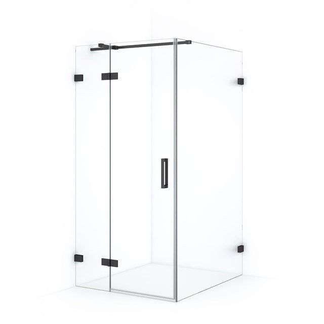 Maxaro Douchecabine Diamond 120x90cm 8mm Helder Veiligheidsglas Zwart Chroom met Draaideur