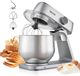 VEVOR Staande Mixer/Keukenmachine voor Bakken, 1800W Deegmixer met Roestvrijstalen Kommen (7,4 L) & Deeghaak & Klopper & Garde, 10 Snelheden Kantelbare Mixer