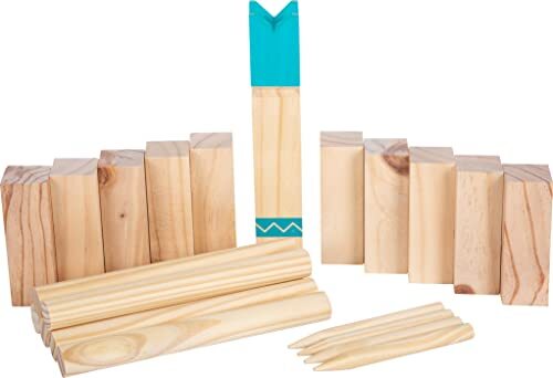 Small Foot Viking spel Kubb compact "Active" van hout, populair buiten werpspel voor de hele familie, 12401