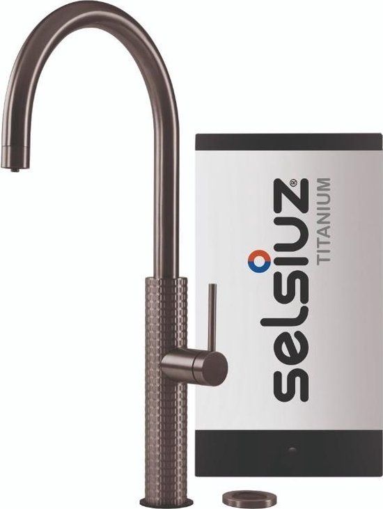Selsiuz kranen Selsiuz by Gessi 3 in 1 Gun Metal Zwart 350353 RVS Keukenkraan met 5L Boiler