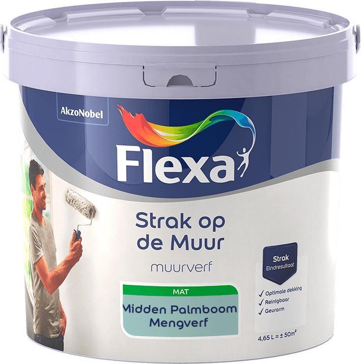 FLEXA Strak op de muur - Muurverf - Mengcollectie - Midden Palmboom - 5 Liter