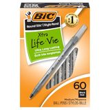 BIC Round Stic Xtra Life Balpennen - 1,0 mm - Zwart - 60 stuks