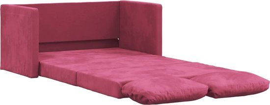 vidaXL Slaapbank vloermodel 2-in-1 122x204x55 cm fluweel wijnrood