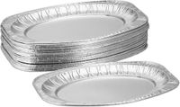 Relaxdays Serveerschaal Aluminium - Set van 25 - 35 x 24 cm - Zilver