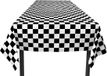 Merkloos Tafelkleed Finish - 2x - racing thema - zwart/wit- geblokt - 130 x 180 cm - polyethyleen - Feestartikelen/versiering - Max thema