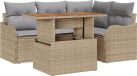 vidaXL Tuinbank Set 5-delig Beige Polywood