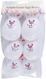 Home & Styling Vulbare hobby kunststof paaseieren - 8 cm - 6x stuks - witte kip