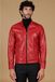 D'Arienzo Blouson cuir roux veste moto cuir plongé col mao Taille 50/L Rouge