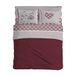 PENSIERI DELICATI Beddengoedset voor tweepersoonsbed, flanel, 100% katoen, warm en zacht, 2-zits, 180 x 200 cm, met laken, bovenkant en 2 kussenslopen, gemaakt in Italië, chalet rood