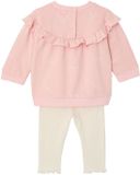 Vertbaudet Set sweater met ruche + legging baby rozen