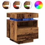 VidaXL Nachtkastje met LED-verlichting Hout Oud Houtkleurig