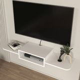 en.casa TV-meubel Tar zwevend 115x30x16 cm wit
