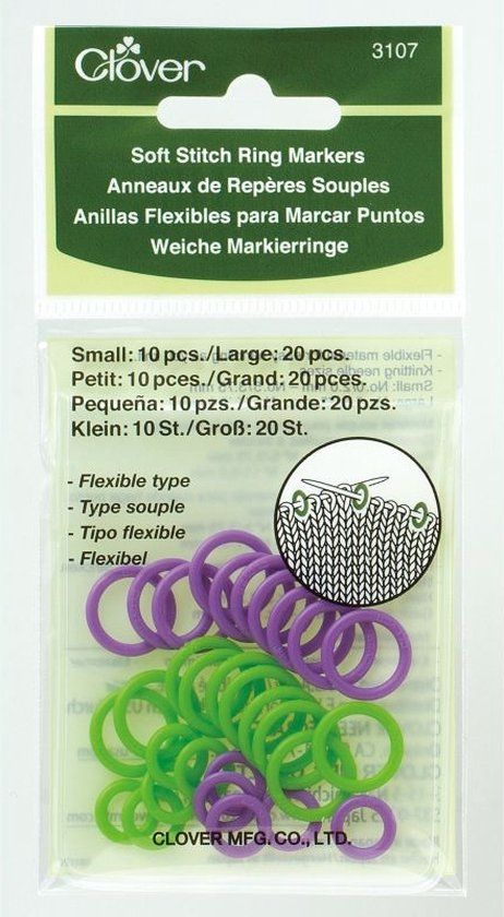 Clover Soft Stitch Ring Markers - 30 stuks