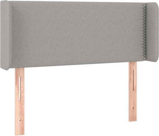 vidaXL Hoofdbord met randen 93x16x78/88 cm stof lichtgrijs