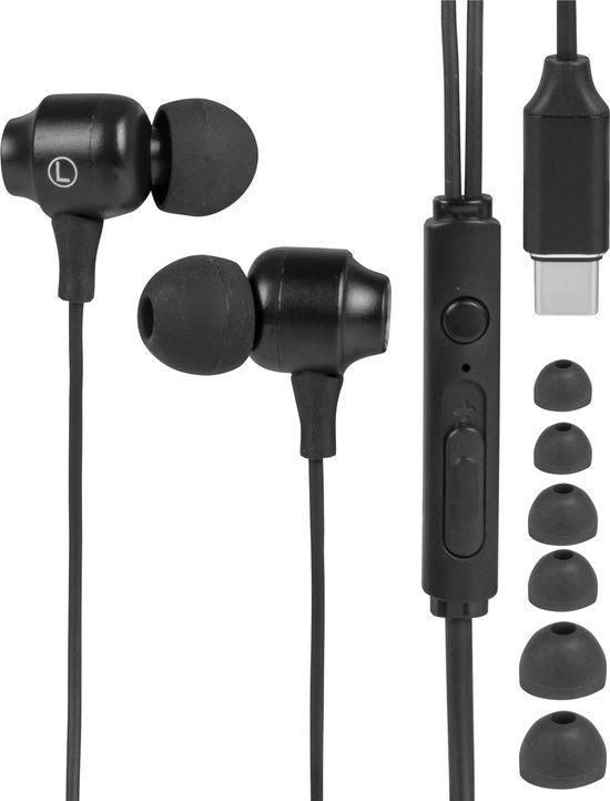 Nuvance Oortjes met Draad - USB-C - Zwart