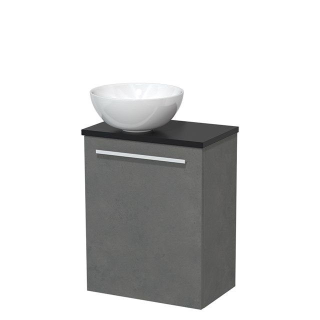 Maxaro Modulo Toiletmeubel 41 cm Donkergrijs Beton Mat Zwart