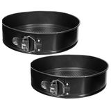 5five Moule à manqué/moule à charnière - 2x - métal - noir - 26 cm - rond