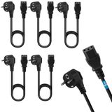 5 stuks netsnoeren 5 m voor apparaten CEE 7/7 Schuko naar IEC 320 C13, voor pc, monitor, tv, computerscherm, beamer, huishoudelijke apparaten