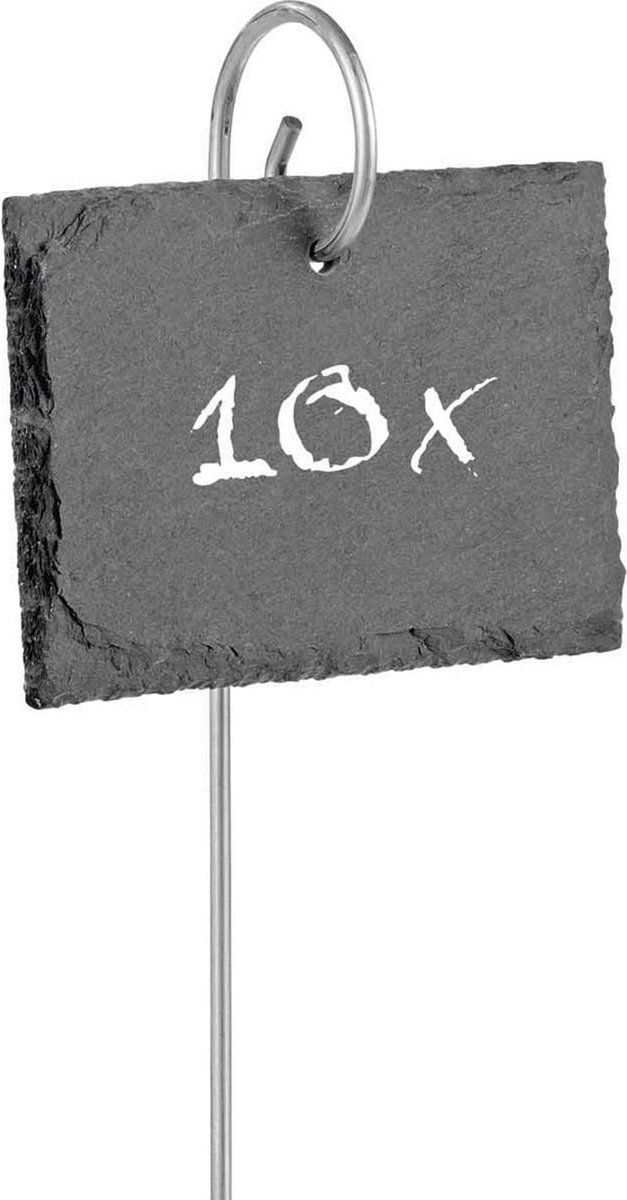 JRG68 Plant Label Markers - 15 Pack - Natuurlijke Leisteen Tuin Marker Borden - Kwekerij Decor, Herbruikbare Staken - Planten, Groenten, Bloemen, Kruiden - Compleet met Krijt