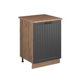 Vicco Wastafelkast Fame-Line, Donkergrijs/Goudkleurig Eiken, 60 cm