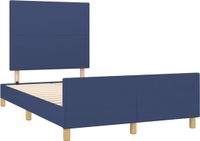 vidaXL Bedframe zonder matras, stof, blauw, 120x190 cm