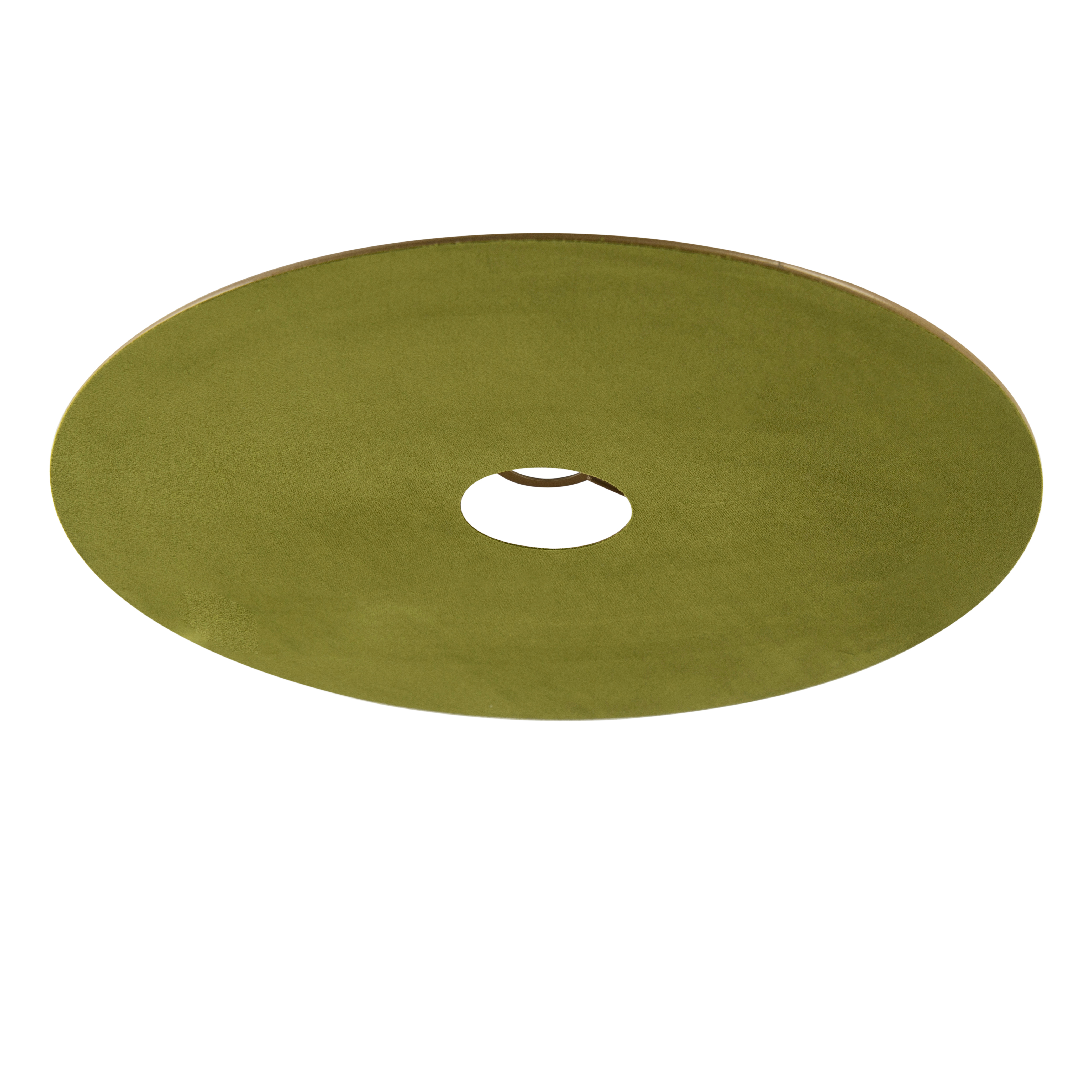 QAZQA Velours platte kap groen met goud 45 cm