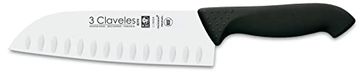 3 Claveles Proflex Santoku mes 18 cm, roestvrij staal, zwart