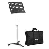 TIGER MUS7-PRO professionele orkestrale muziekstandaard | Stevige bladmuziekstandaard in zwart met draagtas, geschikt voor repetities, optredens en lessen.