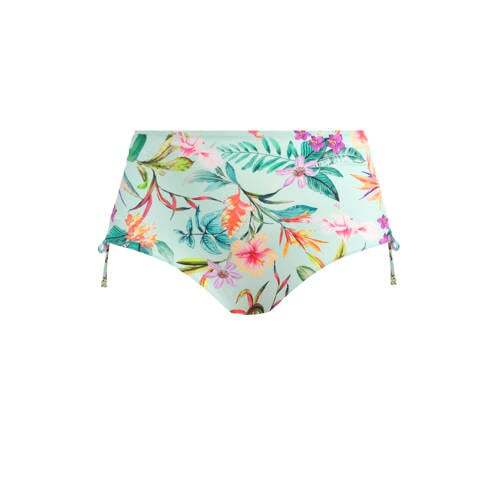 Elomi Elomi +size high waist bikinibroekje Sunshine Cove lichtblauw/multi