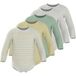 LUPILU® Lot de 5 bodys bébé à manches longues (blanc/vert/jaune, 6-12 mois)