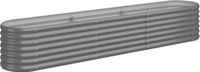 vidaXL Plantenbak - 224x40x36 cm - Gegalvaniseerd Staal - Grijs