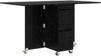 vidaXL Eettafel 140 x 80 x 77 cm Bewerkt hout Zwart eiken Rechthoekig