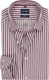 OLYMP Luxor modern fit overhemd - popeline - bordeaux rood met wit gestreept - Strijkvrij - Boordmaat: 40 (EU maat: M)