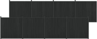 vidaXL Hekpaneel 8 stuks 1405 x 186,5 cm WPC en Aluminium Zwart